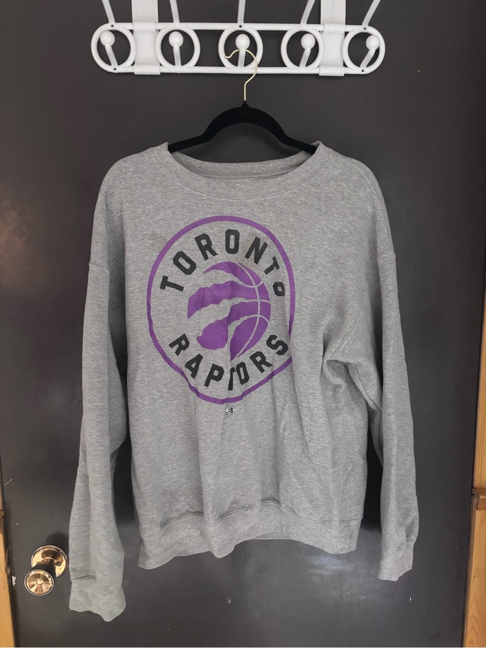 NBA Gray Sweatshirt with Purple Toronto Raptors Logo